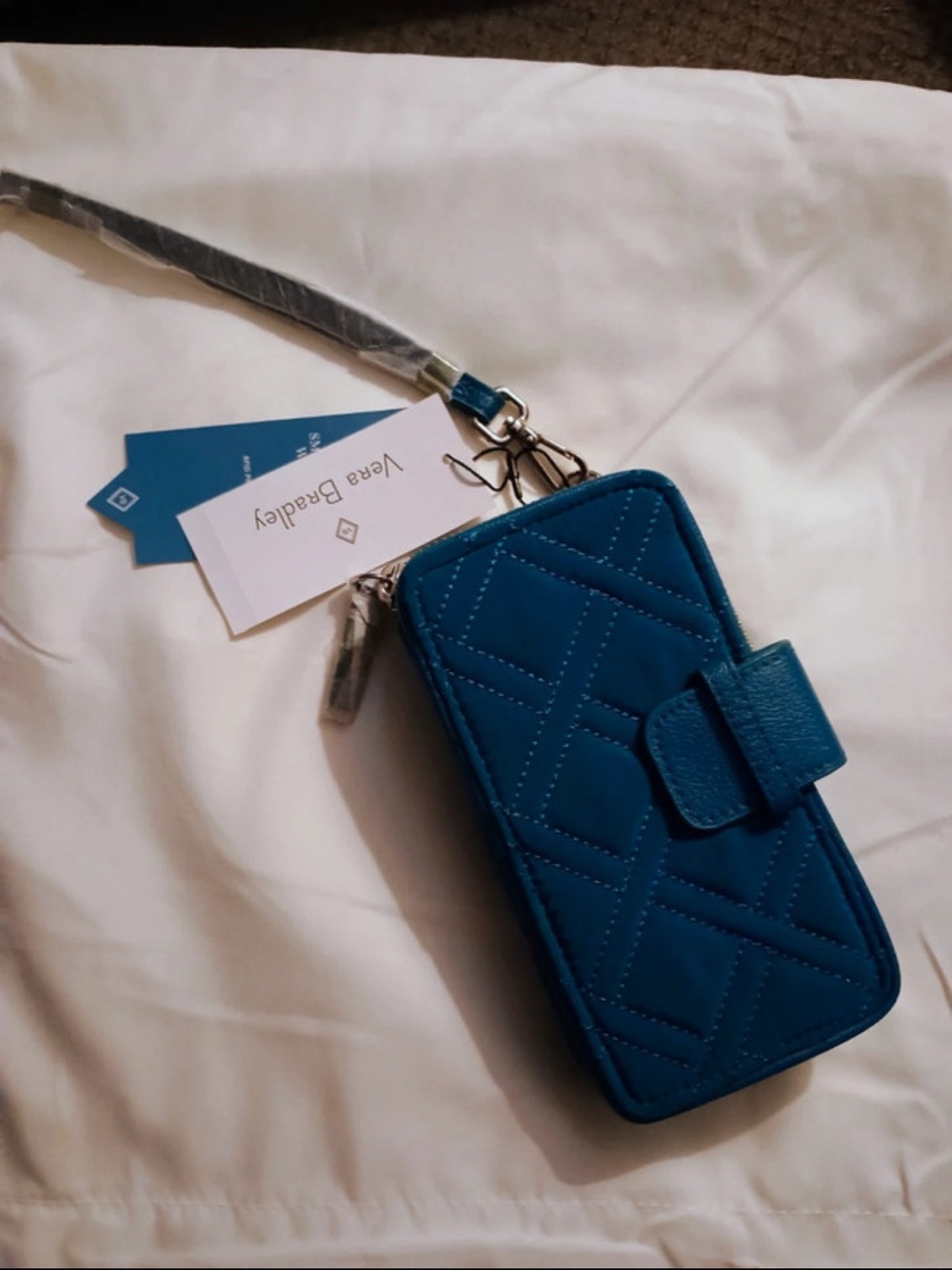 Vera Bradley Teal Quilted Wristlet Phone Wallet